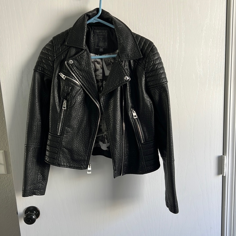 Guess faux leather jacket Medium NWOT